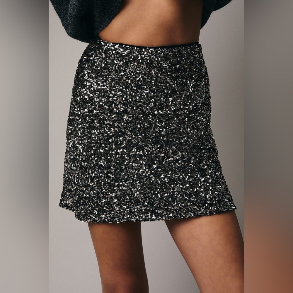 Cluster Sequin A-Line Mini Skirt - Sunday Edition